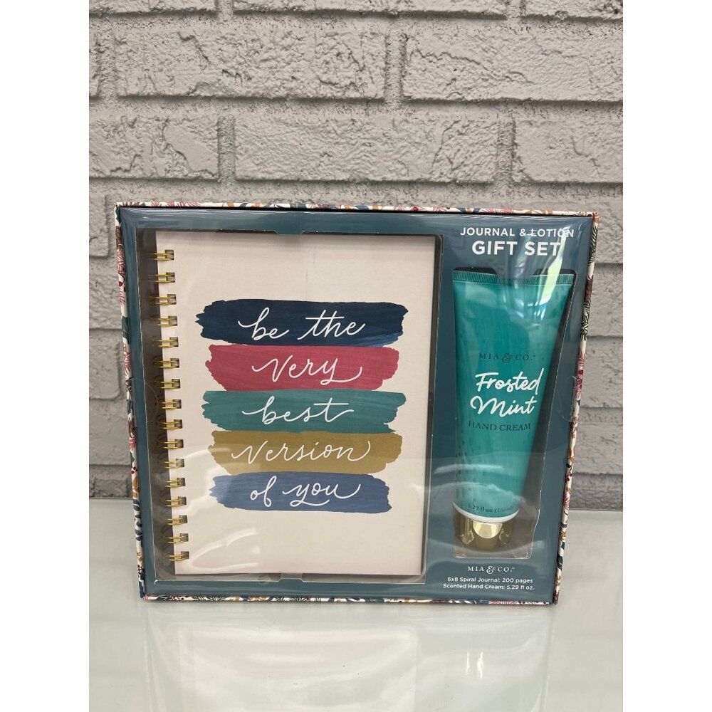 Mia & Co. 6x8 Journal & Frosted Mint 5.29 fl. oz Hand Cream Gift Set NWT